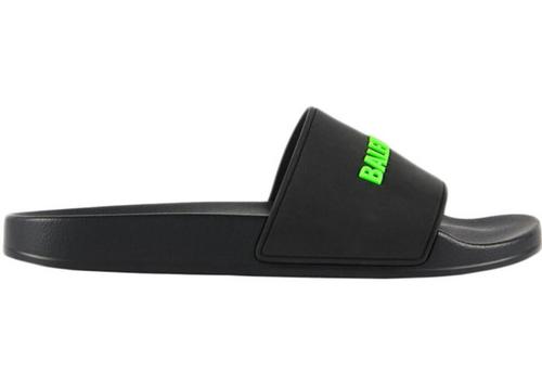 POOL SLIDE BLACK FLUO Green 36-45-75943efb